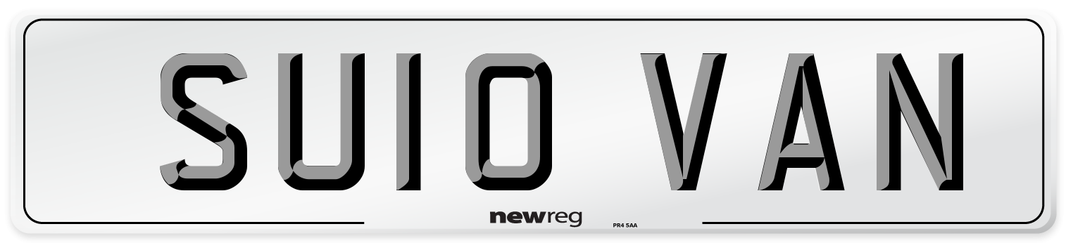 SU10 VAN Number Plate from New Reg